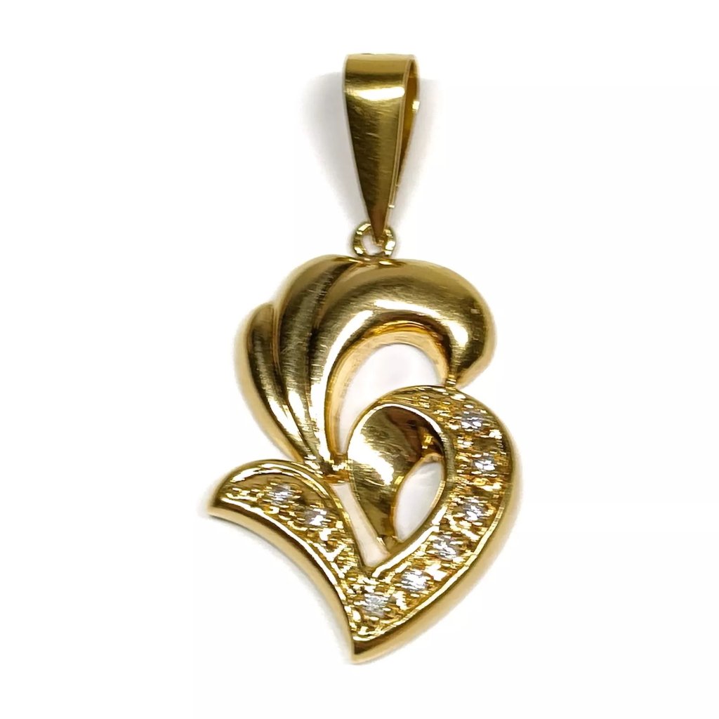 Jewelry Pendant Head Diamond 0.064ct Yellow Gold 4101142